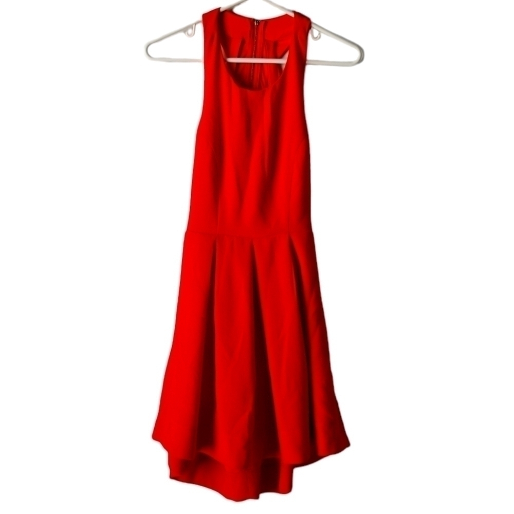 Lulu's Fit & Flare Cut Out Back Pleated Skater Dress Red/Orange Size S